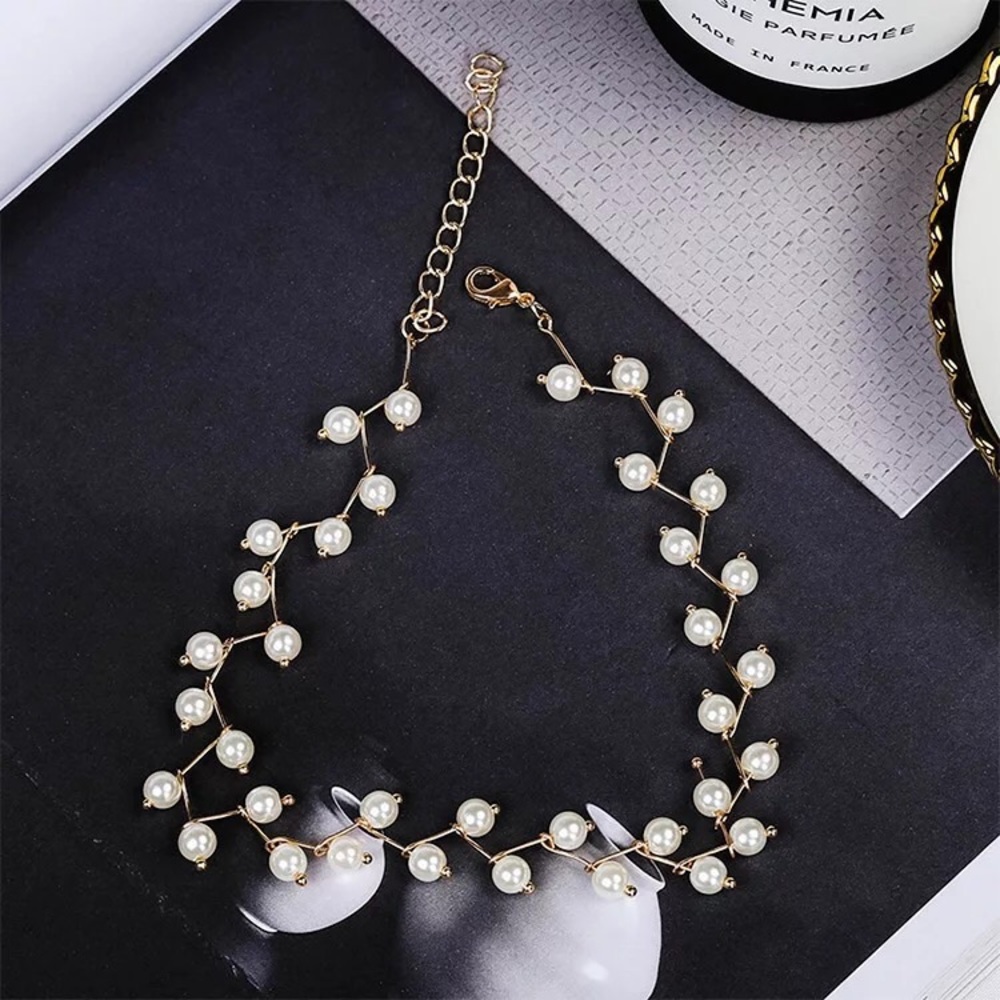 Metal Pearl Kawaii Chain Choker - Picture 3 of 7
